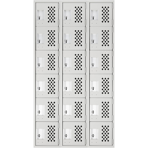 Clean Line Lockerettes, 6 -tier, Bank of 3, 18" x 72" x 12", Steel Groupe Belzile Dickner