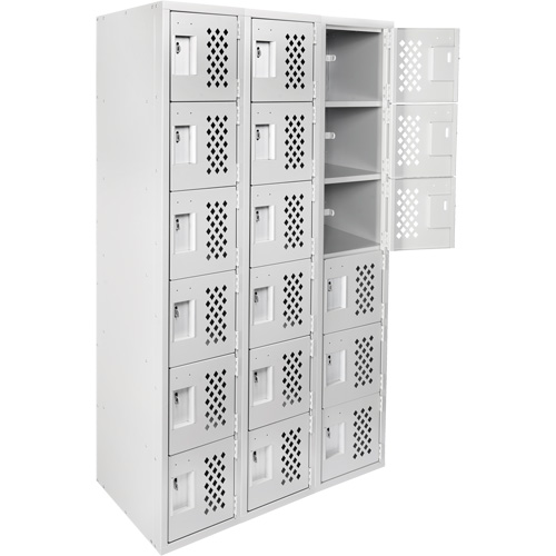 Clean Line Lockerettes, 6 -tier, Bank of 3, 18" x 72" x 12", Steel Groupe Belzile Dickner