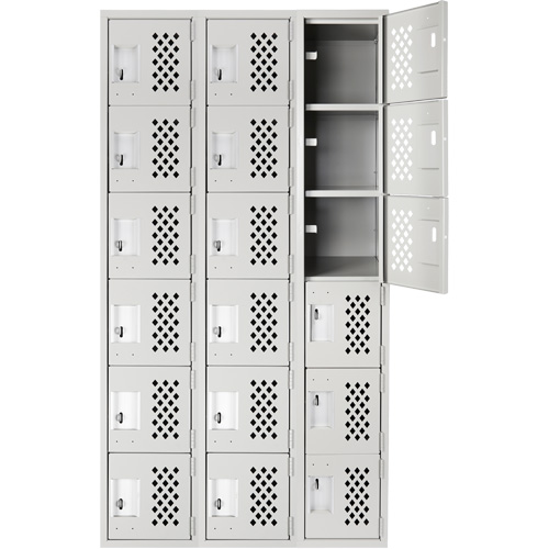 Clean Line Lockerettes, 6 -tier, Bank of 3, 18" x 72" x 12", Steel Groupe Belzile Dickner
