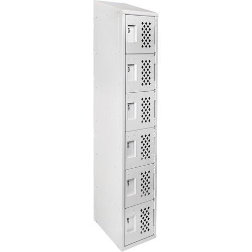 Assembled Lockerettes Clean Line Perforated Economy Lockers, 6 -tier, 18" x 72" x 12", Steel Groupe Belzile Dickner