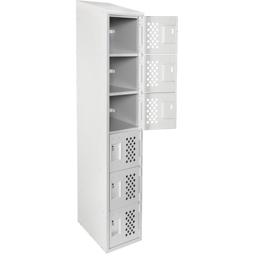Assembled Lockerettes Clean Line Perforated Economy Lockers, 6 -tier, 18" x 72" x 12", Steel Groupe Belzile Dickner