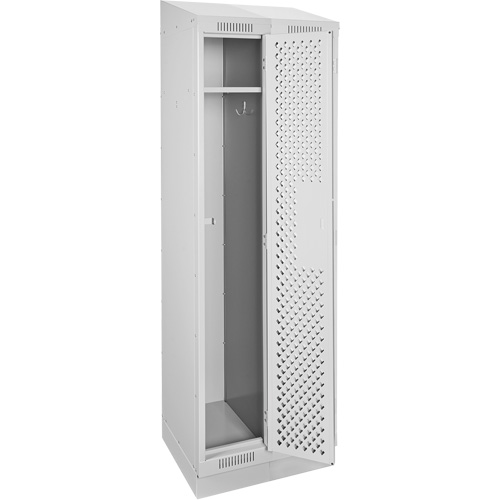 Clean Line Lockers, Bank of 2, 24" x 18" x 82", Steel, Grey, Rivet (Assembled), Perforated Groupe Belzile Dickner