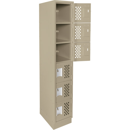 Assembled Lockerettes Clean Line Perforated Economy Lockers, 6 -tier, 18" x 72" x 12", Steel Groupe Belzile Dickner