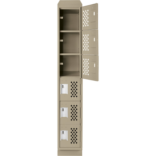 Clean-Line Perforated Lockerette, 6 -tier, 12" x 72" x 12", Steel Groupe Belzile Dickner