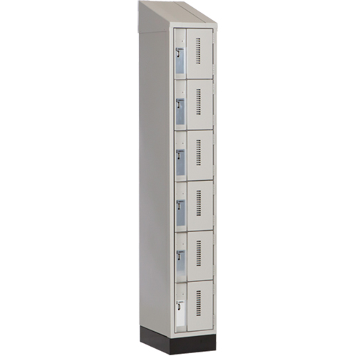 Concorde Heavy-Duty Lockers, 6 -tier, 12" x 18" x 82", Steel, Grey, Welded (Assembled) Groupe Belzile Dickner