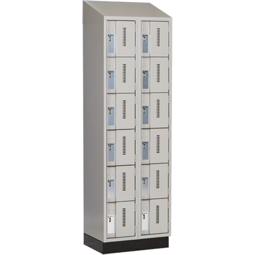 Concorde Heavy-Duty Lockers, 6 -tier, Bank of 2, 24" x 18" x 82", Steel, Grey, Welded (Assembled) Groupe Belzile Dickner