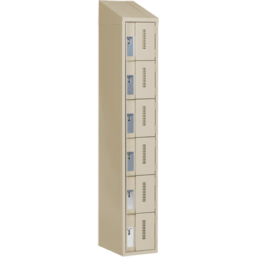 Concorde Heavy-Duty Lockers, 6 -tier, 12" x 18" x 78", Steel, Beige, Welded (Assembled) Groupe Belzile Dickner