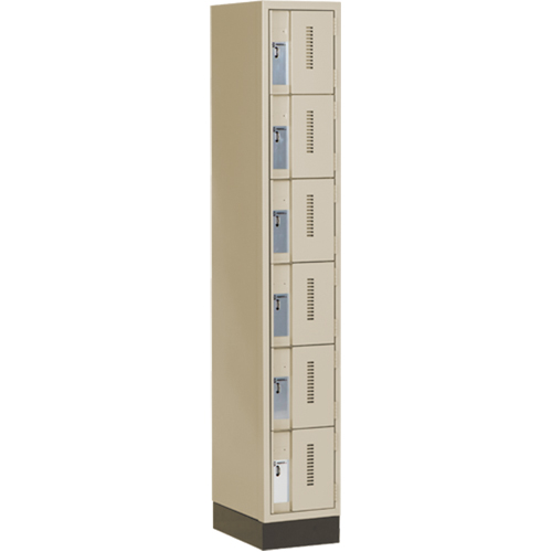 Concorde Heavy-Duty Lockers, 6 -tier, 12" x 18" x 76", Steel, Beige, Welded (Assembled) Groupe Belzile Dickner