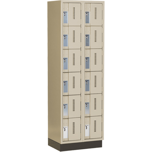 Casiers robustes Concorde, 6 niveaux, Bloc de 2, 24" x 18" x 76", Acier, Beige, Soud&eacute; (assembl&eacute;) Groupe Belzile Dickner
