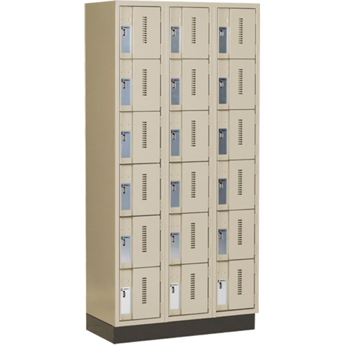 Casiers robustes Concorde, 6 niveaux, Bloc de 3, 36" x 18" x 76", Acier, Beige, Soud&eacute; (assembl&eacute;) Groupe Belzile Dickner