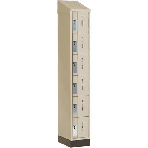 Concorde Heavy-Duty Lockers, 6 -tier, 12" x 18" x 82", Steel, Beige, Welded (Assembled) Groupe Belzile Dickner
