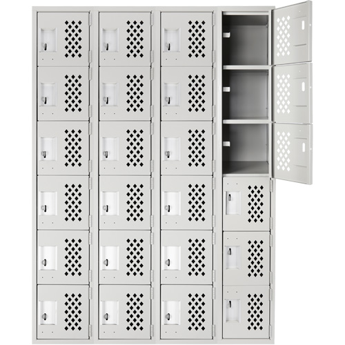 Clean Line Lockerettes, 6 -tier, Bank of 4, 18" x 72" x 12", Steel Groupe Belzile Dickner