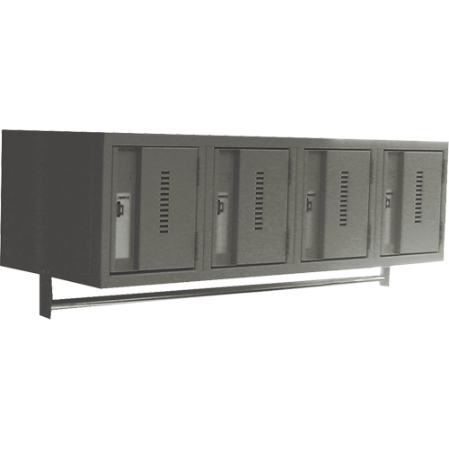 Wall Hung Lockers - Heavy Duty, Bank of 4, 18" x 12" x 12", Steel Groupe Belzile Dickner