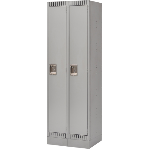 Assembled Lockers, Bank of 2, 24" x 18" x 72", Steel, Grey, Rivet (Assembled) Groupe Belzile Dickner