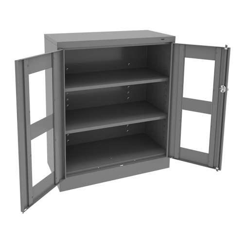 C-Thru Counter High Cabinet, Steel, 2 Shelves, 42" H x 36" W x 18" D Groupe Belzile Dickner