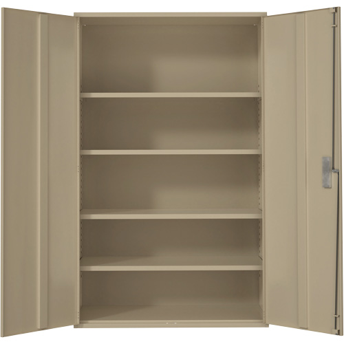 Armoire de rangement Hi-Boy tr&egrave;s large, Acier, 4 Tablettes, 72" h x 48" la x 24" P, Beige Groupe Belzile Dickner
