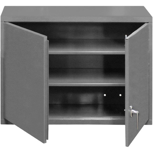 Wall-Mounted Cabinet, 27" H x 29-7/8" W x 13-11/16" D, 2 Shelves, Steel, Grey Groupe Belzile Dickner