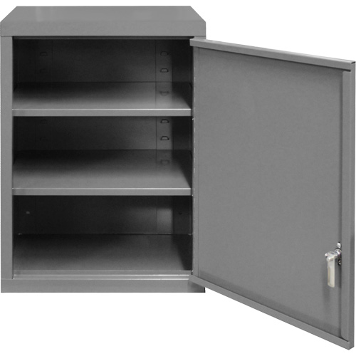 Wall-Mounted Cabinet, 27" H x 13-11/16" W x 18" D, 2 Shelves, Steel, Grey Groupe Belzile Dickner