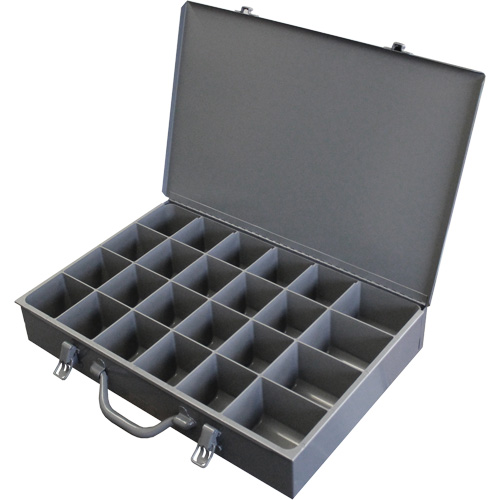 Steel Scoop Compartment Boxes, 17.875" W x 12" D x 3" H, 24 Compartments Groupe Belzile Dickner