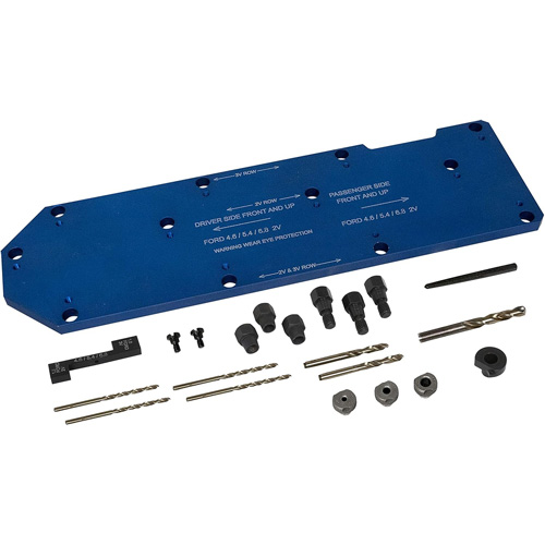 Gabarit de perçage pour installation sur collecteur pour Ford 4,6 L, 5,4 L, et 6,8 L Groupe Belzile Dickner