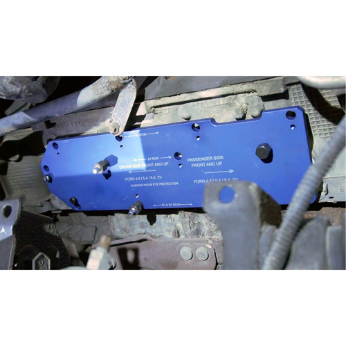 Gabarit de perçage pour installation sur collecteur pour Ford 4,6 L, 5,4 L, et 6,8 L Groupe Belzile Dickner