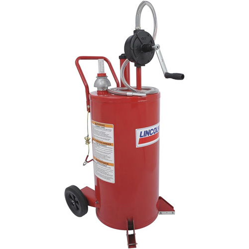 Chariot &agrave; carburant en acier de 25 gallons avec pompe rotative bidirectionnelle Groupe Belzile Dickner