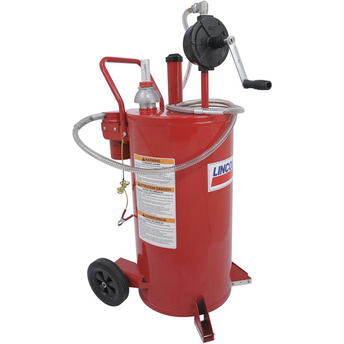 Chariot &agrave; carburant en acier de 25 gallons avec pompe rotative bidirectionnelle et filtre Groupe Belzile Dickner