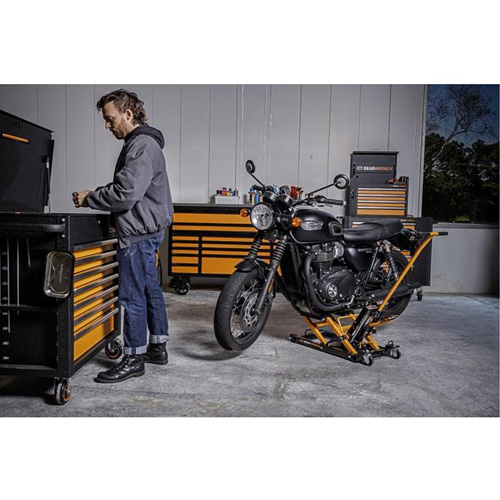 ATV and Motorcycle Jack, 0.75 Ton(s) Capacity, 4-2/3" Lowered, 14-1/2" Raised, Manual Hydraulic Groupe Belzile Dickner