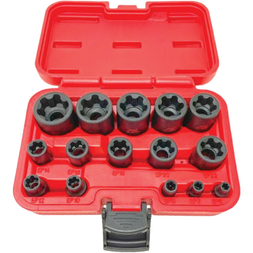 EP "Star" Plus Socket Set, 15 Pieces, 1/4"/3/8"/1/2" Drive Size Groupe Belzile Dickner