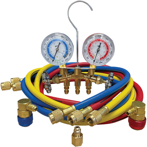 Automotive Manifold Gauge Set with Economy Couplers & Tank Adapter Groupe Belzile Dickner