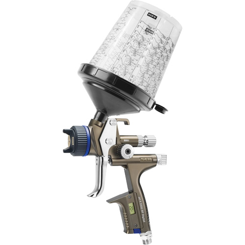 Pistolet de peinture de premi&egrave;re qualit&eacute; pour peinture automobile avec psi num&eacute;rique X5500 RP 1,3 O RPS D, Entr&eacute;e d'air 1/4" NPT, 10,24 pi³/min, Capacit&eacute; 0,6 L/0,9 L, 0,17 psi Groupe Belzile Dickner