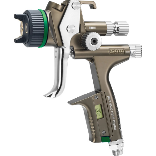 Pistolet de peinture de premi&egrave;re qualit&eacute; pour peinture automobile avec psi num&eacute;rique X5500 HVLP 1,2 I RPS D, Entr&eacute;e d'air 1/4" NPT, 15,19 pi³/min, Capacit&eacute; 0,6 L/0,9 L, 0,17 psi Groupe Belzile Dickner
