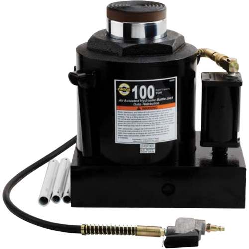 Air Actuated Bottle Jack, 100 Ton(s), Air Hydraulic/Manual Hydraulic, 17-22/25" Raised Height Groupe Belzile Dickner
