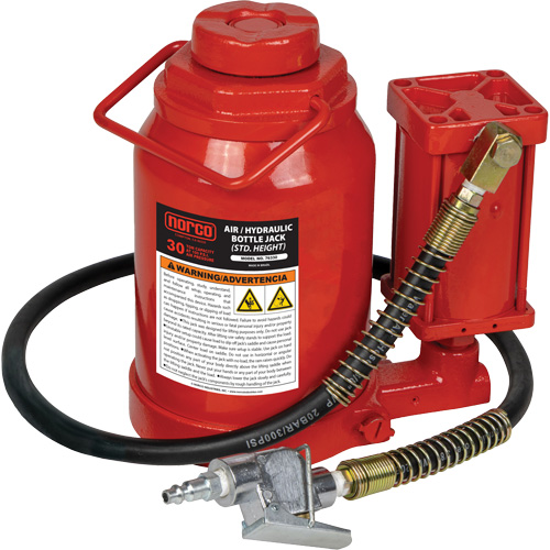 Standard Height Bottle Jack, 30 Ton(s), Air Hydraulic, 19-7/10" Raised Height Groupe Belzile Dickner