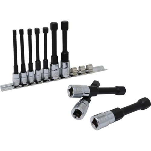 Metric Hex Socket Bit Set with Reduced Shank, 10 Pieces, 1/4"/3/8" Drive Size Groupe Belzile Dickner