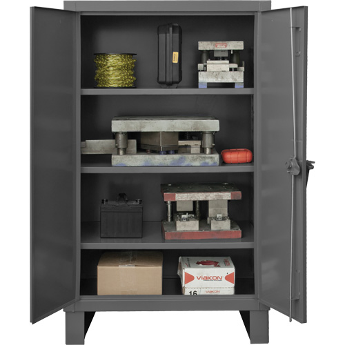 Armoire tr&egrave;s robuste, Acier, 3 Tablettes, 66" h x 60" la x 24" P, Gris Groupe Belzile Dickner
