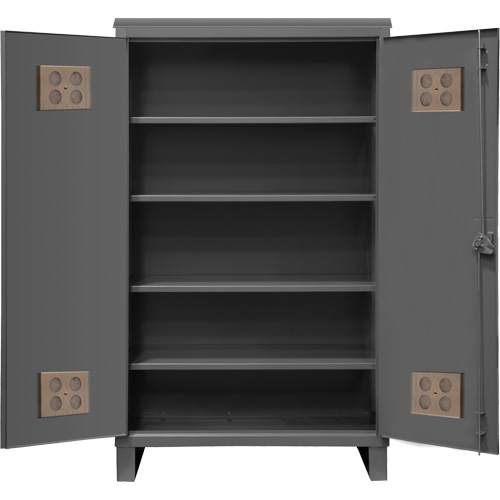 Armoire ext&eacute;rieure robuste, Acier, 4 Tablettes, 78" h x 48" la x 24" P, Gris Groupe Belzile Dickner