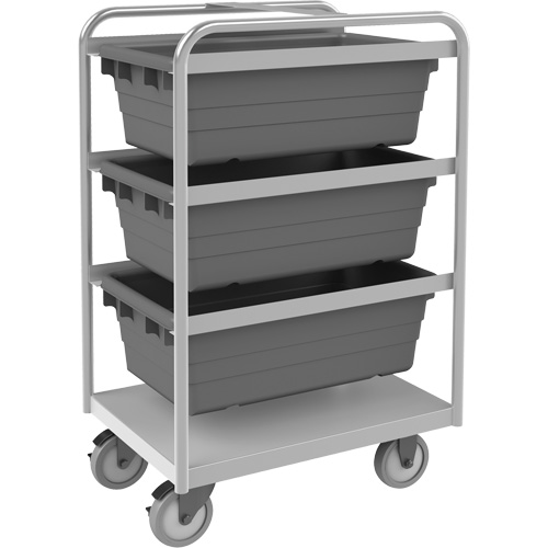 Mobile Tub Rack, Double-sided, 3 bins, 26" W x 18" D x 42" H Groupe Belzile Dickner