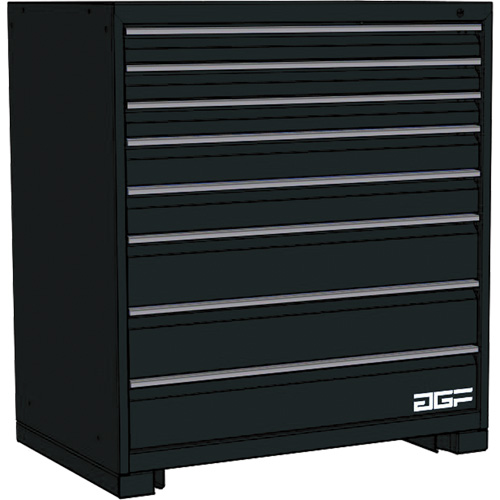 Modular Drawer Cabinet, 8 Drawers, 60" W x 24" D x 40" H, Black Groupe Belzile Dickner