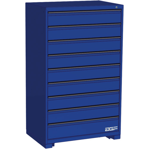 Armoire &agrave; tiroirs modulaire, 9 tiroirs, 36" la x 24" p x 60" h, Bleu Groupe Belzile Dickner