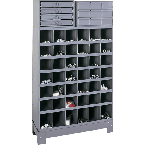 Modular Small Parts Storage Unit, Steel, 13 Drawers, 33-3/4" x 12-1/4" x 59", Grey Groupe Belzile Dickner