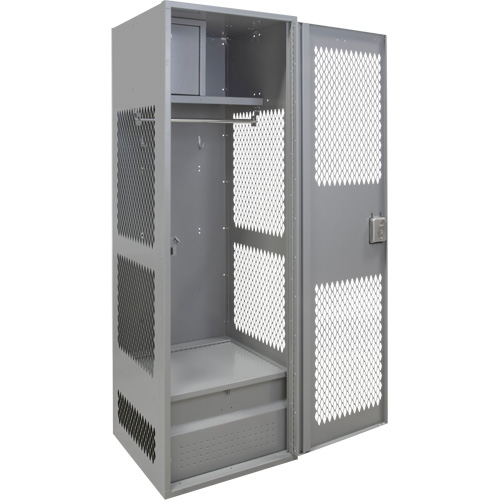 Gear Locker with Door, Steel, 24" W x 24" D x 72" H, Grey Groupe Belzile Dickner