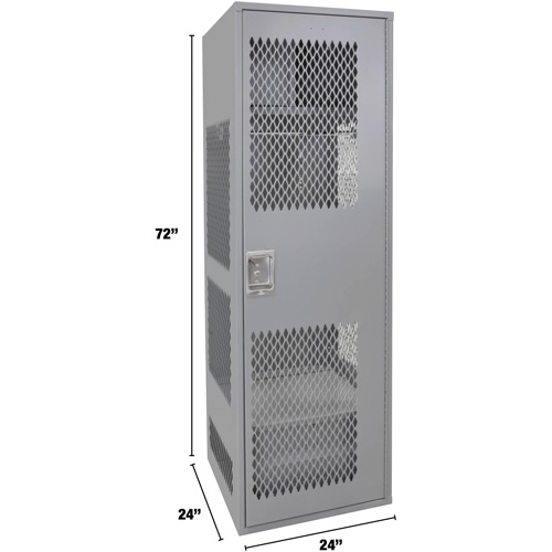 Gear Locker with Door, Steel, 24" W x 24" D x 72" H, Grey Groupe Belzile Dickner