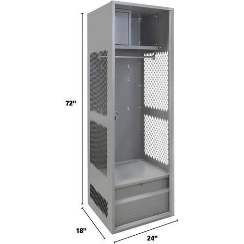 Casier pour &eacute;quipement, Acier, 24" la x 18" p x 72" h, Gris Groupe Belzile Dickner