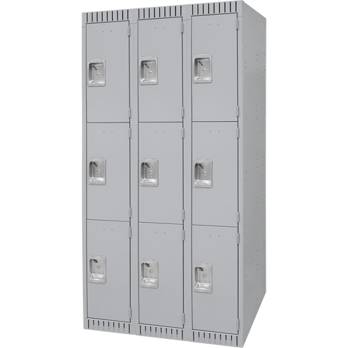 Casiers, 3 niveaux, Bloc de 3, 36" x 18" x 72", Acier, Gris, D&eacute;mont&eacute; Groupe Belzile Dickner