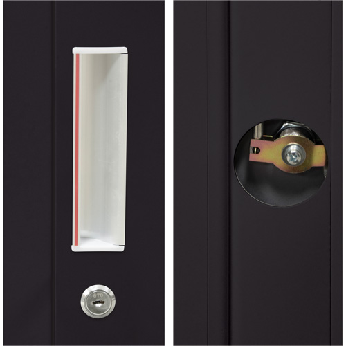 Hi-Boy Storage Cabinet, Steel, 4 Shelves, 72" H x 36" W x 18" D, Black Groupe Belzile Dickner