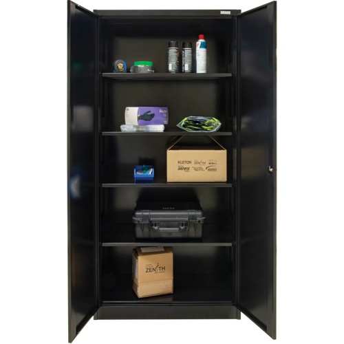 Hi-Boy Storage Cabinet, Steel, 4 Shelves, 72" H x 36" W x 18" D, Black Groupe Belzile Dickner