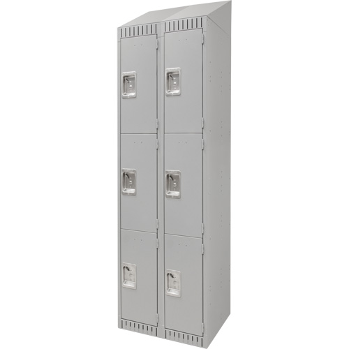Casiers, 3 niveaux, Bloc de 2, 24" x 18" x 82", Acier, Gris, D&eacute;mont&eacute; Groupe Belzile Dickner