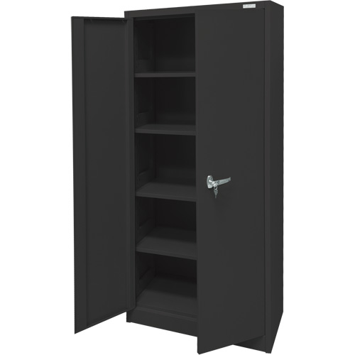 Armoire d'entreposage, Acier, 4 Tablettes, 66" h x 30" la x 15" P, Noir Groupe Belzile Dickner