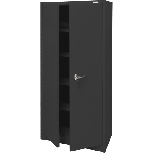 Armoire d'entreposage, Acier, 4 Tablettes, 66" h x 30" la x 15" P, Noir Groupe Belzile Dickner